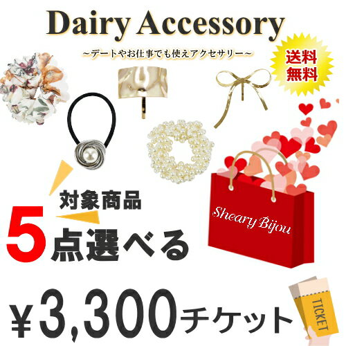 【デイリー5点選べる福袋3000円(+tax)チケット】福袋 2022 送料無料 人気 お得 レディース ヘアアクセサリー デイリー 普段使い ヘアゴム ヘアフック シュシュ シンプル 大人 女性 髪飾り 髪留め 上品 HAPPY BAG