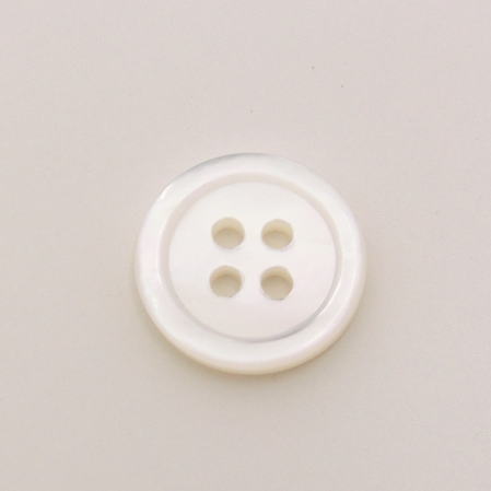 貝ボタン 白蝶貝 17型 4穴 15mm 1個単位 日本製 服飾資材 手芸 天然貝 白蝶 定番 最高級 ジャケット袖口ボタン【シープドリームズ】