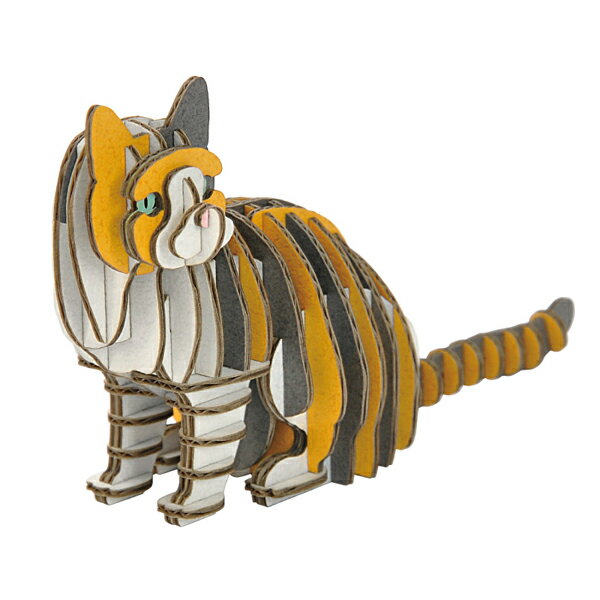 樂天商城 - hacomo GRID ハコモ グリッド 三毛猫 No.4850 猫 ネコ ねこ かわいい ダンボール 組立 クラフト 猫の日