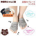 神保町 にゃんこ堂 足指セパレーター レディース ネコ 猫 セパレート ストレッチ ソックス 靴下 フットケア かわいい 外反母趾 リラックス おてがるケア ふ...