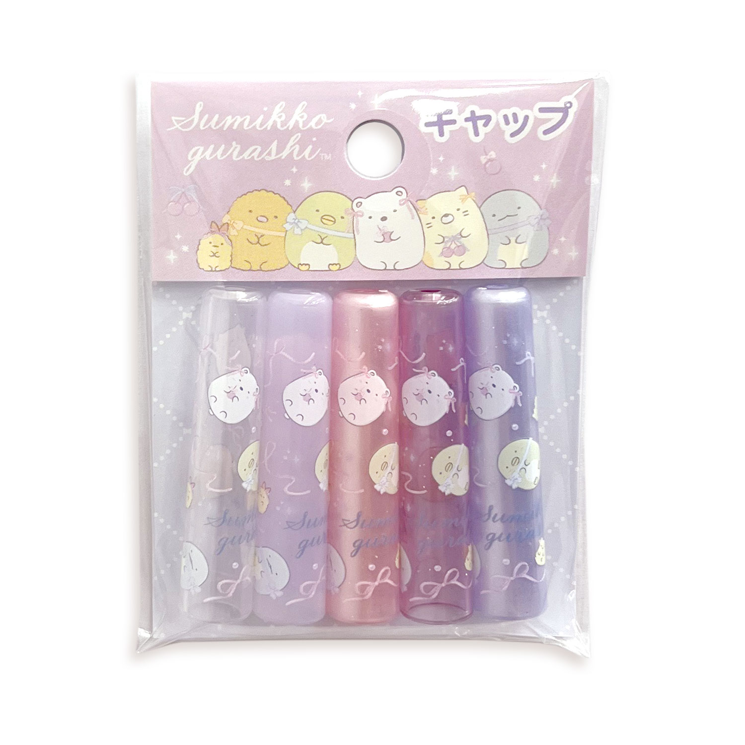 樂天商城 - サンエックス すみっコぐらし 鉛筆キャップ 5本入 ピンク系 リボン えんぴつキャップ 鉛筆カバー 筆箱 入学準備 新学期 文房具 文房具 筆記具 ステーショナリー 便利 学校 小学校 かわいい キャラクター グッズ