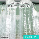 ビニールカーテン 防炎 糸入り 透明ビニール オーダー【D25】 0.25mm 薄手 幅401～500cm 丈151～200cm 屋内向け 節電 省エネ エコ 防炎 ビニール間仕切り 防塵 埃よけ 工場 倉庫 店舗 出入口 棚カバー 防塵シート 目隠しシート 透明ビニールシート 塩ビ PVC