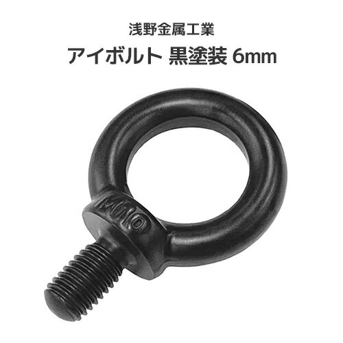 樂天商城 - 浅野金属工業 アイボルト(鍛造:ミリねじ) 黒塗装 6mm [AK17001] ASANO ステンレス SUS304 端末金具 端部金具 コンパクト ブラック 店舗 ショーウインドウ ブティック