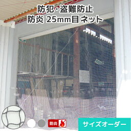 防犯ネット 盗難防止ネット サイズオーダー ネット網 防炎 [2000T/5本/25mm目] [幅701～800cm][高さ30～100cm] ラッセル ポリエステル 屋内 店舗防犯 防犯ネット 間仕切