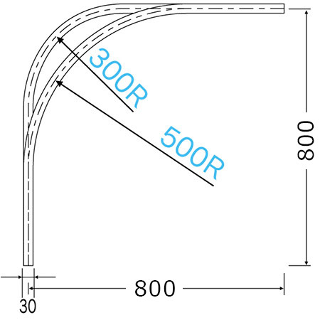 D30カーブレール 800×800×500R アルミ ホワイト [12L02-WH] おしゃれなホワイトレール！ 30型レール 軽量で加工しやすい！ 耐荷重30kg オフィス 店舗 カフェ 間仕切り 業務用カーテンレール 大型レール 大型機能レール 曲げレール コーナーレール ビニールカーテン