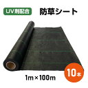 【お得な10本セット・送料無料】防草シート1m×100m 耐久年数約4年~5年 通気性 遮光性 透水性 UV剤配合 除草シート 雑草対策 雑草防止シート 除草剤...