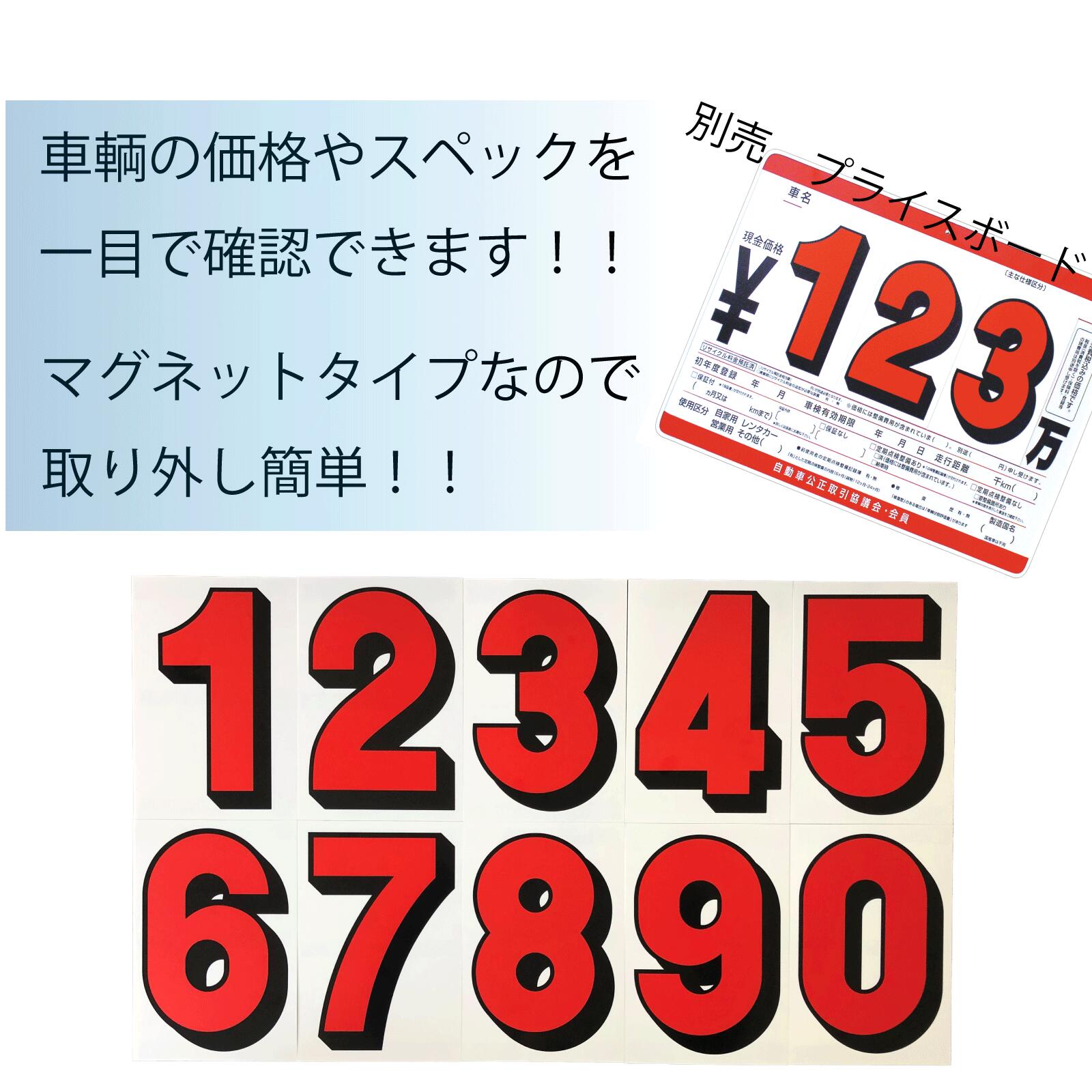 【10枚以上で送料無料】P21プライス数字 マグネット数字 プライスボード用 数字バラ 0〜9 選べる 車価格表示 中古車 販促用品 集客 中古車販売 販促グッズ 店頭POP 目立つ数字 セール価格表示 店舗用装飾 車展示用【レビューを書いて500円OFFクーポンプレゼント！】 2