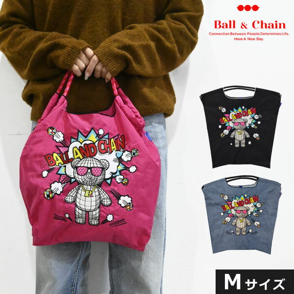 【送料無料】【即納】 Ball＆Chain ボールアンドチェーン 正規品 KUMA BOOM　Mサイズ バッグ エコバッグ トートバッグ 刺繍 ギフト A4 301069