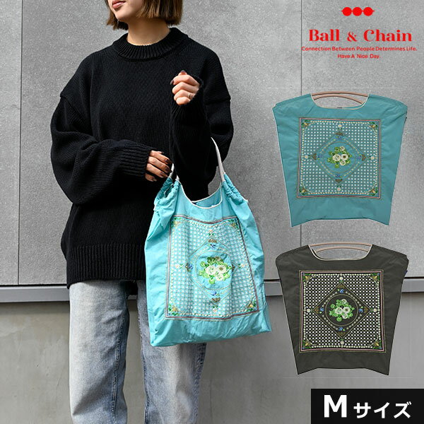 樂天商城 - 【送料無料】【即納】 Ball＆Chain ボールアンドチェーン 正規品 WHITE CLOVER Mサイズ バッグ フラワー 花柄 エコバッグ トートバッグ 刺繍 ギフト A4 301075