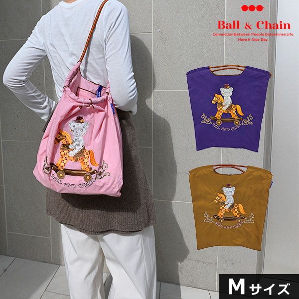 樂天商城 - 【送料無料】【即納】 Ball＆Chain ボールアンドチェーン 正規品 ROCKING HORSE Mサイズ バッグ ホース 木馬 ベア くま エコバッグ トートバッグ 刺繍 ギフト A4 301076