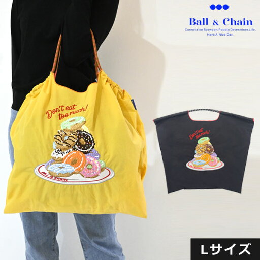 【送料無料】【即納】 Ball&Chain ボールアンドチェーン 正規品 Pixel Donuts Lサイズ バッグ エコバッグ トートバッグ ドーナツ 刺繍 ギフト A4 301160 【送料無料】【即納】 Ball&Chain ボールアンドチェーン 正規品 Pixel Donuts Lサイズ バッグ エコバッグ トートバッグ ドーナツ 刺繍 ギフト A4 301160