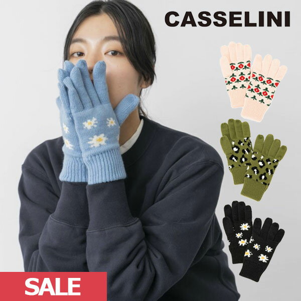 クーポンで10%OFF 【SPRING SALE50%OFF】 【即納】 キャセリーニ casselini 通販 柄ニットグローブ 小物 手袋 グローブ 5本指 222-1102..