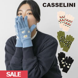 【WINTER SALE50%OFF】 《即納》 キャセリーニ casselini 通販 柄ニットグローブ 小物 手袋 グローブ 5本指 222-110217 ギフト