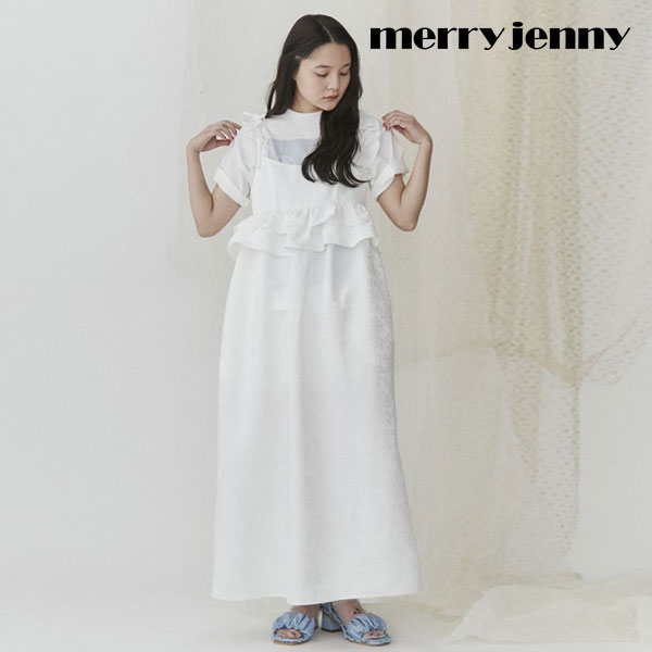 メリージェニー ワンピース 【即納】メリージェニー merry jenny ワンピース 24春夏 ジャガードリボンキャミワンピース ロング丈 キャミソール 282420303301