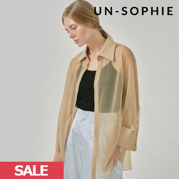 【SUMMER SALE50%OFF】【即納】 アンソフィー un-sophie High gauge sheer shirt ハイゲージシアーシャツ トップス 長袖 uwa230326