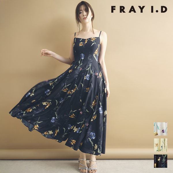 Rakuten - 【新作10%OFF】【即納】 フレイアイディー FRAY I.D ワンピース 26春夏 ボタニカルアシメパターンキャミワンピース マキシ丈 フレア fwfo261084