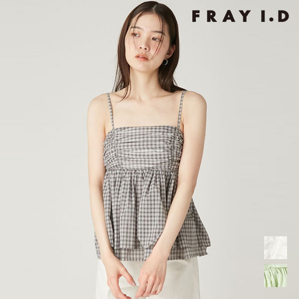 樂天商城 - フレイアイディー FRAY I.D トップス 26春夏 バックシャンペプラムギャザーキャミソール 5月中旬～6月上旬予約 キャミソール ミドル丈 ブラウス fwfb262104