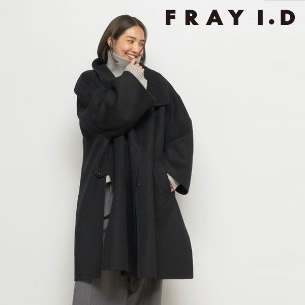 【SUMMER SALE50%OFF】【即納】 フレイアイディー FRAY I.D 23winter バルマカンケープコート アウター ロング丈 長袖 fwfc234061 23秋冬