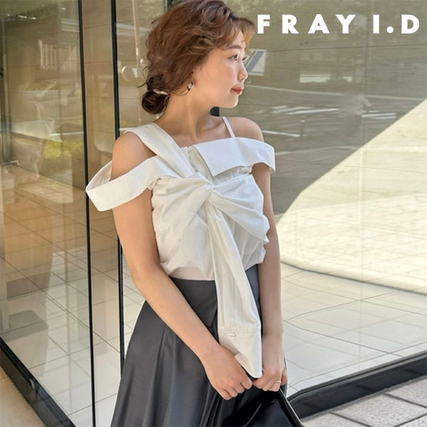 樂天商城 - 【新生活応援セール50%OFF】 【即納】 フレイアイディー FRAY I.D トップス ノットデザインシャツブラウス ミドル丈 ノースリーブ キャミソール fwfb242213