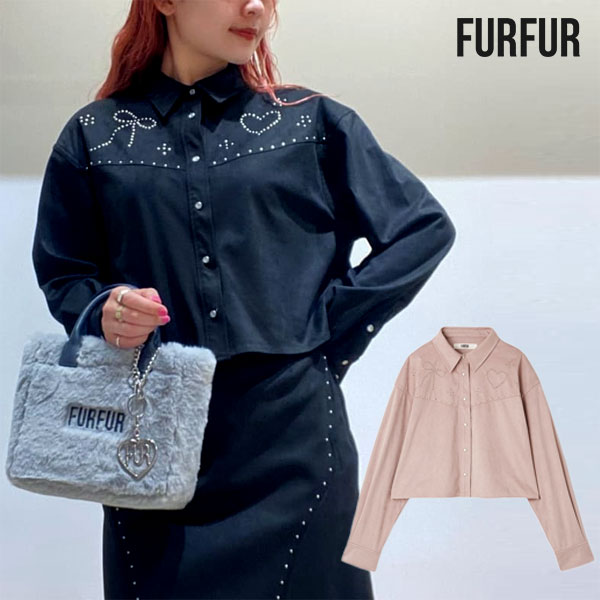 Rakuten - 【SALE30%OFF】【即納】 ファーファー FURFUR アウター スタッズデザインシャツジャケット 長袖 クロップド丈 ジャケット rwfj254028