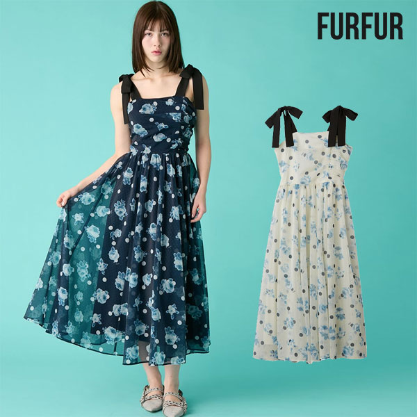 樂天商城 - 【新作10%OFF】【即納】 ファーファー FURFUR ワンピース 26春夏 ぼかしフラワープリントワンピース ロング丈　ノースリーブ rwfo261066