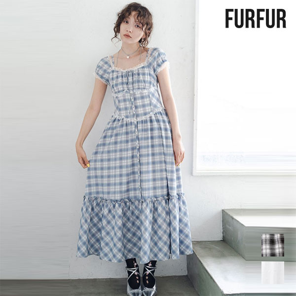 Rakuten - 【新作10%OFF】【即納】 ファーファー FURFUR ワンピース 26春夏 スイッチングレースロングワンピース マキシ丈 半袖 フレア rwfo262062
