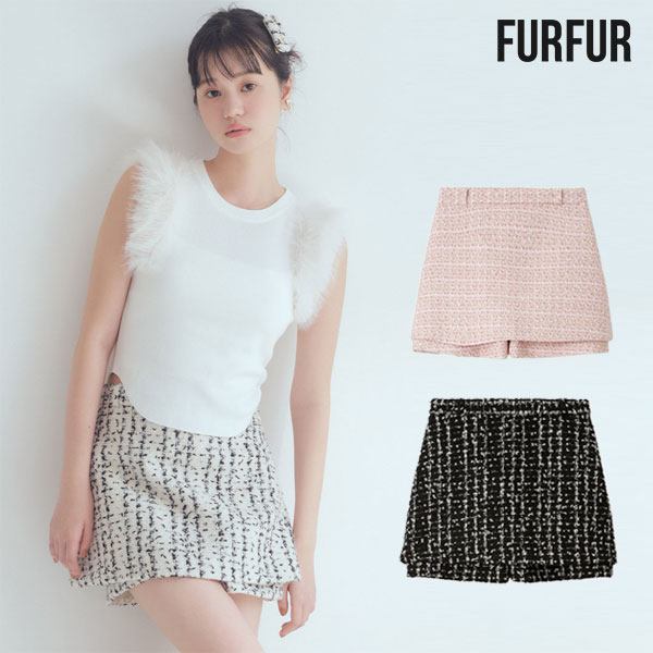 樂天商城 - 【新生活応援セール20%OFF】【即納】 ファーファー FURFUR ボトムス ツイードスカショーパン スカート パンツ ミニ丈 rwft254075 rwfp254051