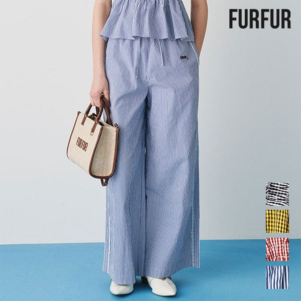 樂天商城 - 【SALE10%OFF】【即納】ファーファー FURFUR ボトムス 26春夏 ギンガムチェックパジャマパンツ フルレングス セットアップ rwft261063 rwfp261075