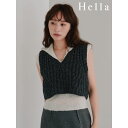 ヘラ Hella 25秋冬 トップス low gauge short vest 10月上旬〜下旬予約 ローゲージショートベスト ミドル丈 ノースリーブ h253-94|詳細画像