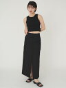 エギュゼ iGUISER ボトムス 24春夏 front slit skirt (black) 5月上旬頃当店入荷予定 フロントスリットスカート ロング丈 ig-013