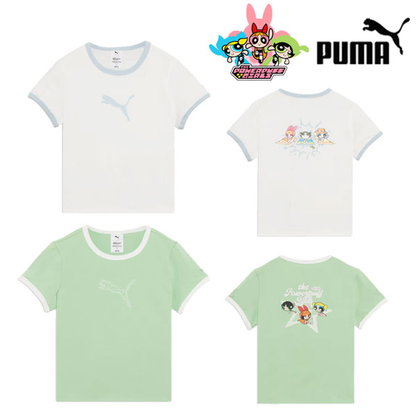 樂天商城 - 【即納】プーマ PUMA PUMA POWERPUFFGIRLS SS TEE REGLAN 半袖 ミドル丈 Tシャツ コラボ 運動 スポーツ 637471-02