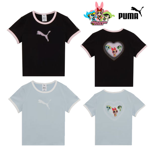 樂天商城 - 【即納】プーマ PUMA ウィメンズ PUMA x パワーパフ ガールズ リンガー 半袖 Tシャツ 2 半袖 ミドル丈 Tシャツ コラボ 運動 スポーツ 637865-01