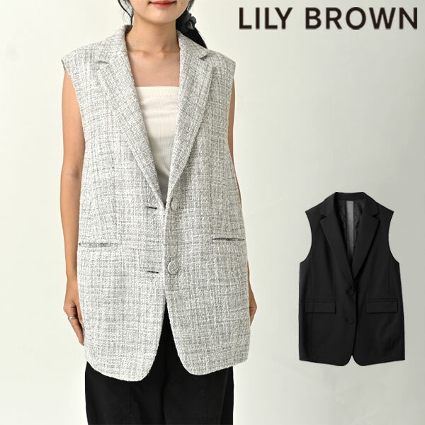 【クリアランスSALE50%OFF】 【即納】 リリーブラウン LILY BROWN トップス 24春夏 コクーンバックシアードッキングジレ ベスト ノースリーブ ミドル丈 lwfj242114のサムネイル