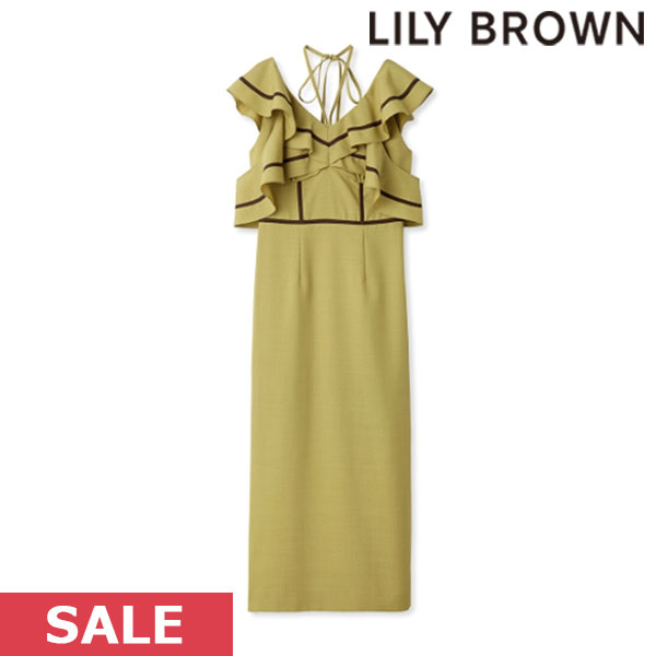 【SPRING SALE50%OFF】 【即納】 リリーブラウン LILY BROWN 配色フリルワンピース ドレス lwfo232112