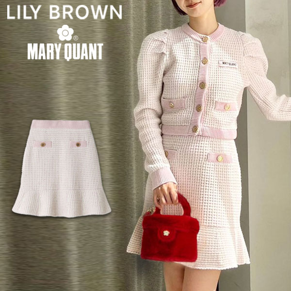【即納】 リリーブラウン LILY BROWN ボトムス 24秋冬 【LILY BROWN×MARY QUANT】ツイードニットスカート ミニ丈 フレア マリクワ コラボ lwns245092のサムネイル