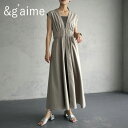 【SPRING SALE50%OFF】 【即納】 &g'aime アンジェム ジレライクワンピース ドレス ロング丈 ノースリーブ 988-60427