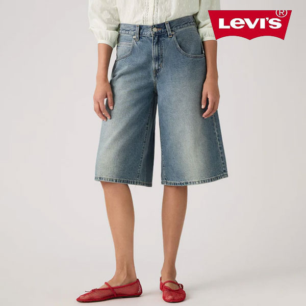 樂天商城 - 【即納】 Levi's リーバイス ボトムス スーパーバギージョーツ ミディアムインディゴ ハーフパンツ デニム ジーンズ 005dt-0002