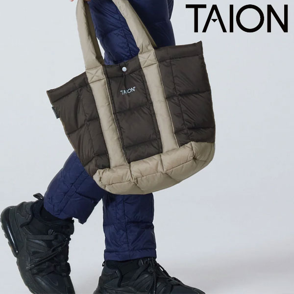  タイオン TAION バッグ 23winter ベーシック バイカラー ダウントートバッグM 小物 ハンドバッグ ユニセックス tote03b-m