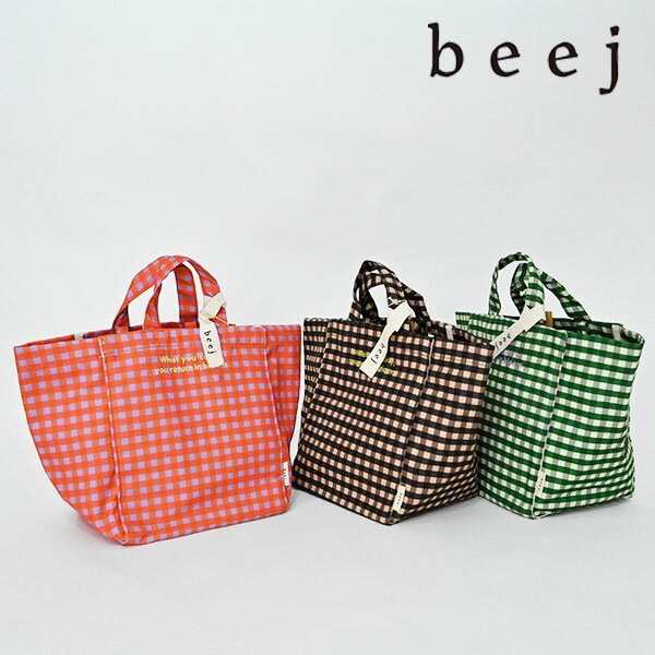 樂天商城 - beej ビージ バッグ Gingham check totebag ギンガムチェックトートバッグ 6月上旬〜下旬予約 ハンドバッグ ギフト 大容量 it003