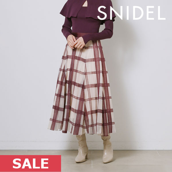 クーポンで10 OFF 【SPRING SALE50 OFF】 【即納】 スナイデル SNIDEL Sustainableフロッキーチュールスカート ボトムス スカート ミディアム丈 ロング丈 swfs224183