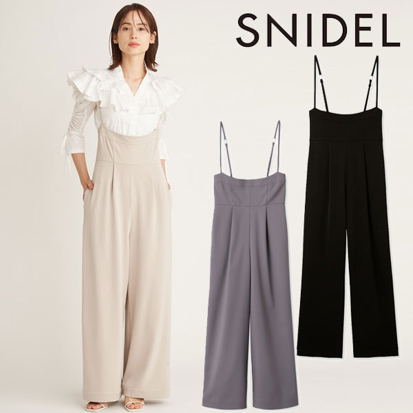 【WINTER SALE50%OFF】 《即納》 スナイデル SNIDEL ハイウエストサロペット オールインワン ボトムス ロング丈 フルレングス swfp231195のサムネイル