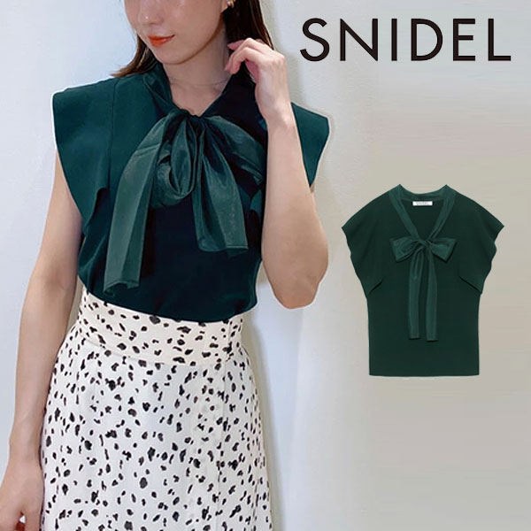 【SALE50%OFF】 スナイデル SNIDEL シアーボウタイニットプルオーバー トップス プルオーバー ニット swnt224147のサムネイル