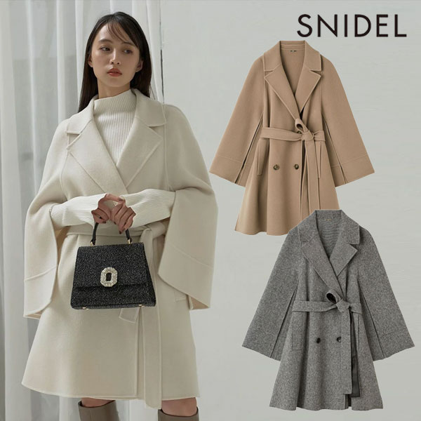 【SALE10%OFF】 スナイデル SNIDEL アウター 24秋冬 リバーフレアコート 9月下旬～10月中旬予約 ミドル丈 長袖 ベルト Aライン swfc244092のサムネイル