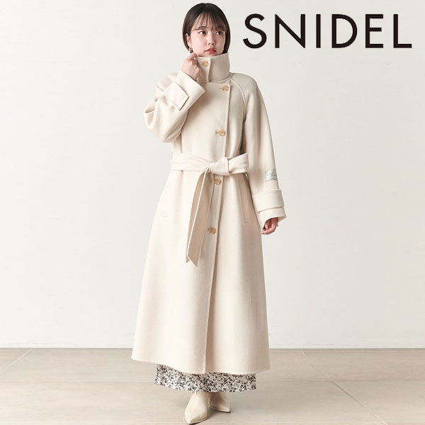 【期間限定10%OFF】 スナイデル SNIDEL アウター 23秋冬 ウロコカシミヤロングコート ロング丈 長袖 リバーコート swfc234001のサムネイル