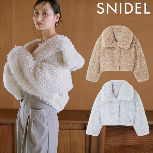 【先行予約特典!!!10%OFF】 スナイデル SNIDEL アウター 24秋冬 2wayカラープードルファーコート 9月下旬～10月中旬予約 ミドル丈 半袖 swfc244036のサムネイル