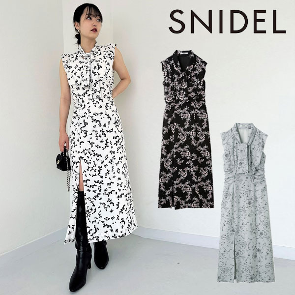 【PRE SALE】 【50%OFF】 《即納》 スナイデル SNIDEL 23winter Sustainableバリエプリントナローワンピース ドレス ロング丈 ノースリーブ swfo234075 23秋冬のサムネイル