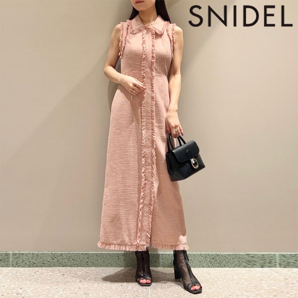 【SALE10%OFF】 【即納】 スナイデル SNIDEL ワンピース 24秋冬 ノースリフリンジワンピース ロング丈 ノースリーブ ドレス swfo244098のサムネイル