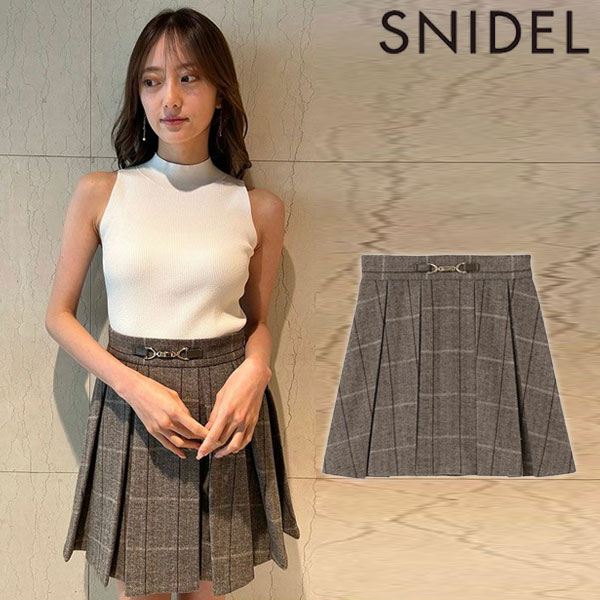 クーポンで10 OFF 【SPRING SALE50 OFF】 【即納】 スナイデル SNIDEL 23winter ボックスプリーツミニスカート ボトムス ミニ丈 ハイウエスト swfs234227 23秋冬