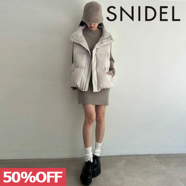 【BLACK FRIDAY 12％OFFクーポン】 【SALE10%OFF】 スナイデル SNIDEL 23秋冬 Sustainableワイドリブミニニットワンピース ドレス ショート丈 長袖 swno234017のサムネイル
