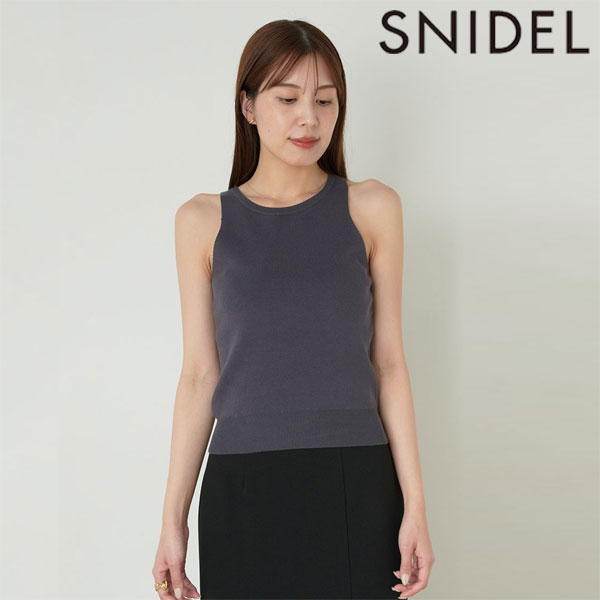 【期間限定 SALE12 OFF】 【即納】 スナイデル SNIDEL トップス 24春夏 オーガニックアメスリニットプルオーバー ミドル丈 ノースリーブ タンクトップ swnt241177 swnt241224